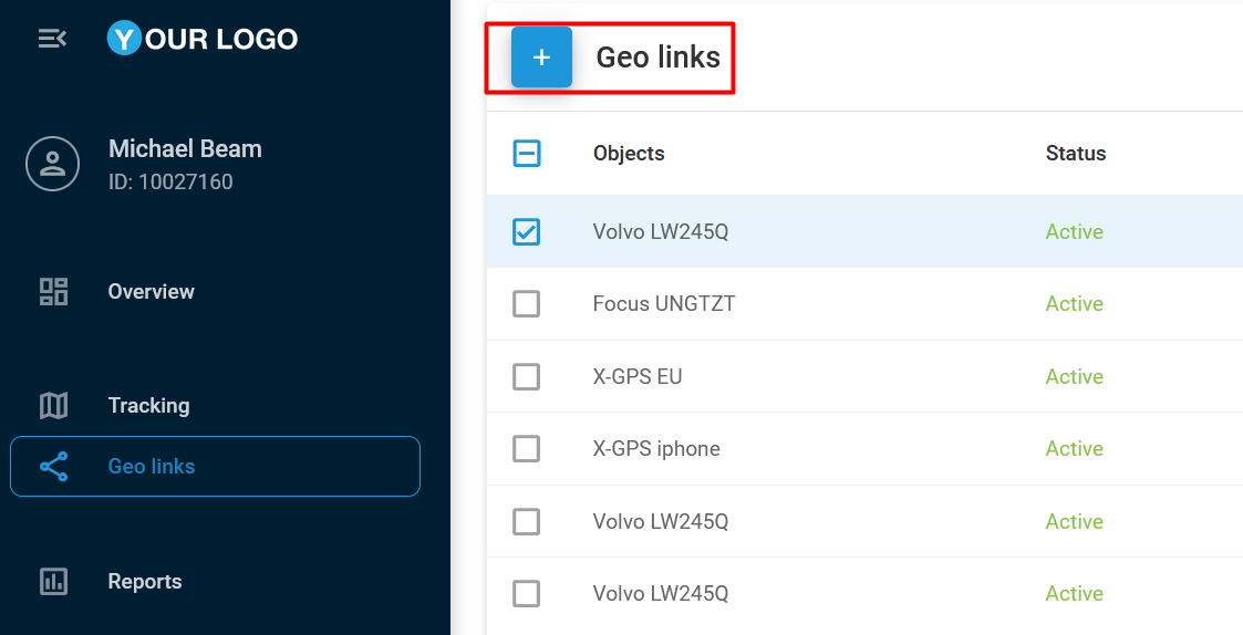 Botón de creación de geo enlaces